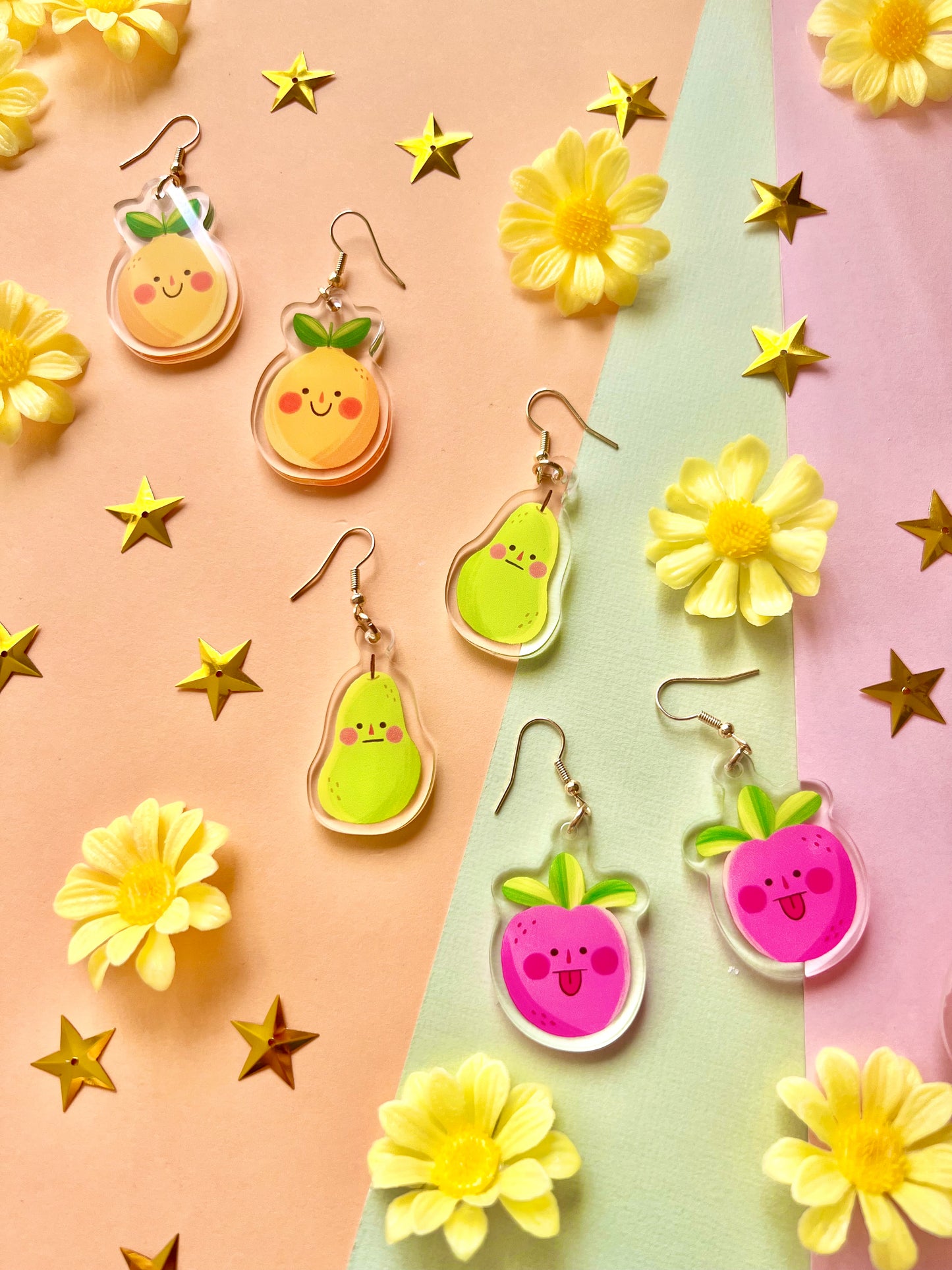 Strawbies | Acrylic Earrings
