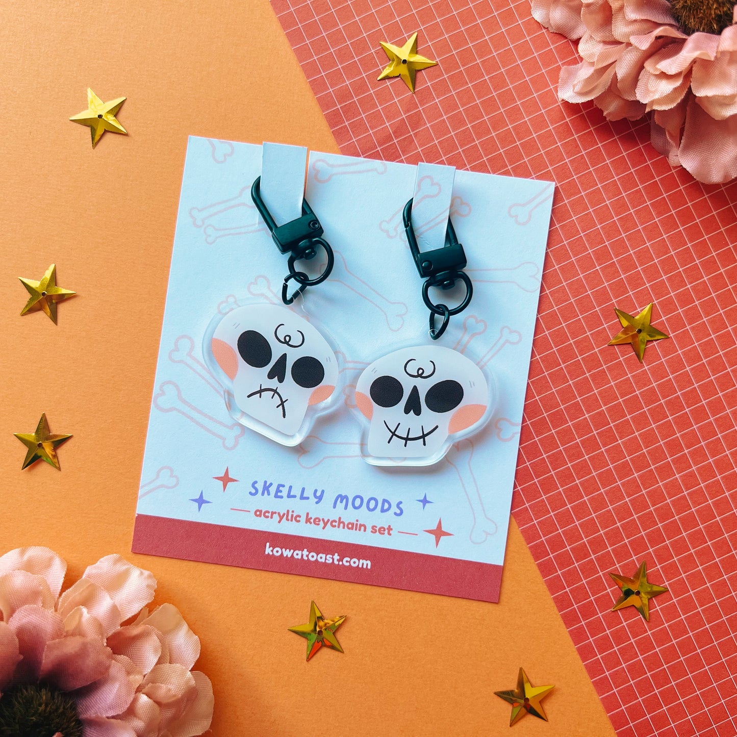 Skelly Moods | Acrylic Keychain Set