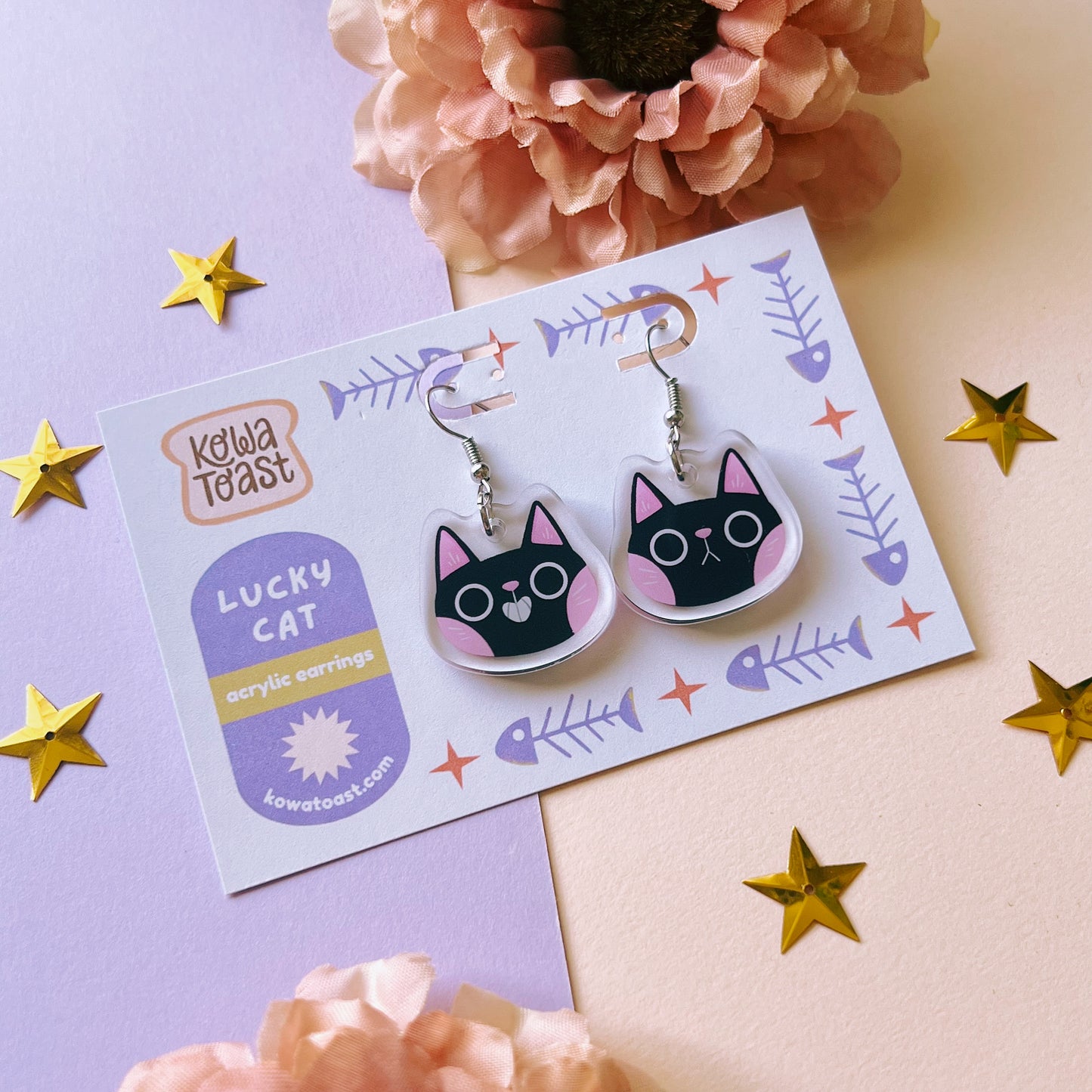 Lucky Cat | Acrylic Earrings