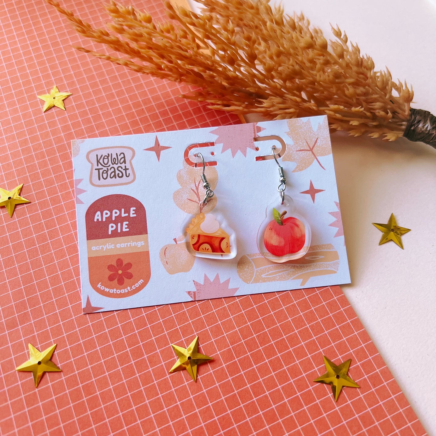 Apple Pie | Acrylic Earrings