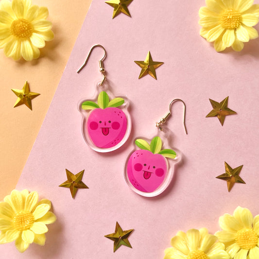 Strawbies | Acrylic Earrings