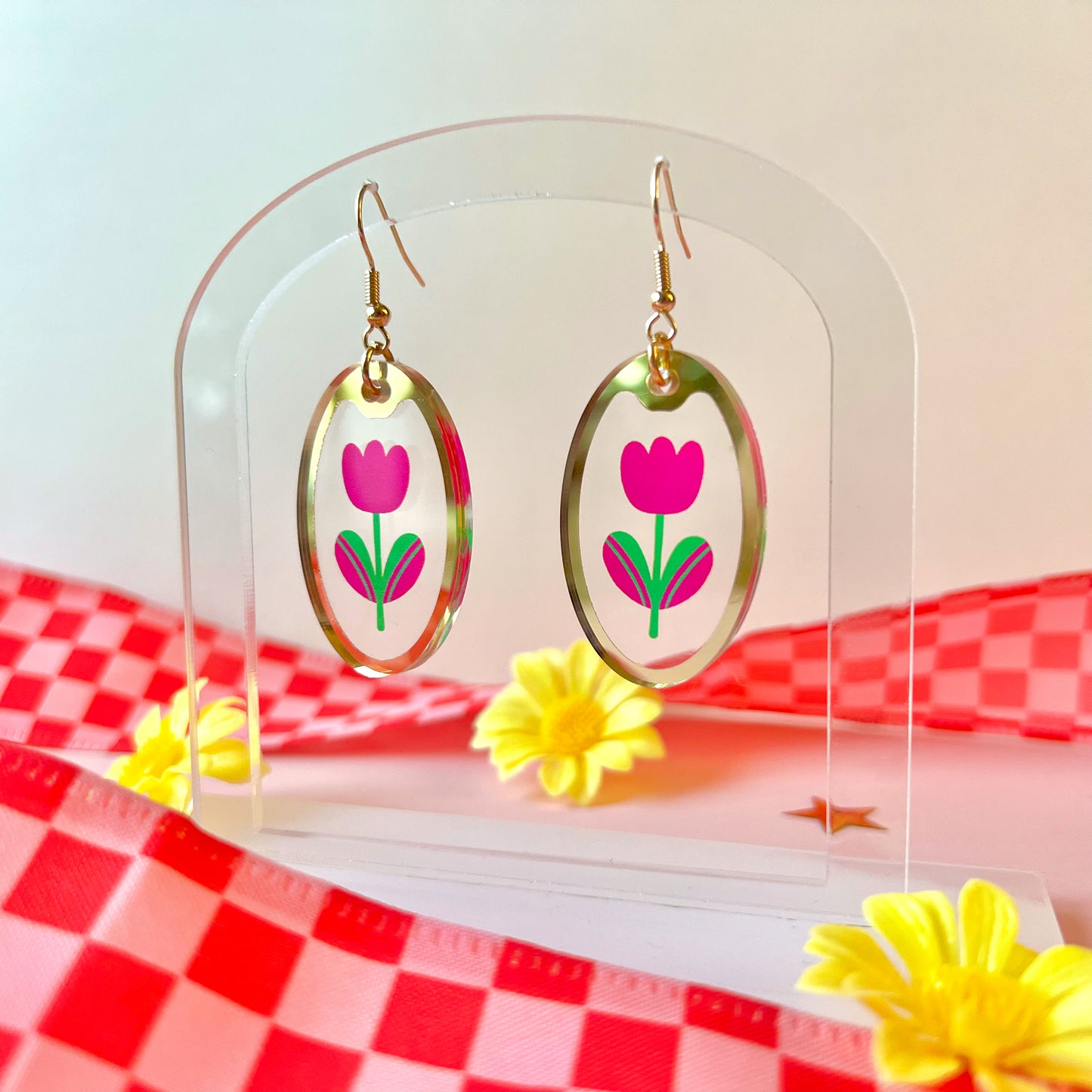 Pink Tulip | Acrylic Earrings